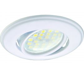 Встраиваемый светильник Ecola MR16 DH03 GU5.3 поворотный выпуклый скрытый крепеж, белый 25x88 FW1601EFS 