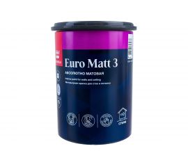 Интерьерная краска TIKKURILA EURO MATT 3 для стен и потолков, абсолютно матовая, база A 0,9л 700001111 