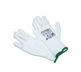 Перчатки с полиуретановым обливом Русский Мастер, белые/черные/серые, р.L /9, 2 шт. РМ-92925 