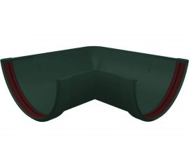 Угол желоба Grand Line 90 градусов, универсальный, ПВХ GL, зеленый RAL 6005 267530 