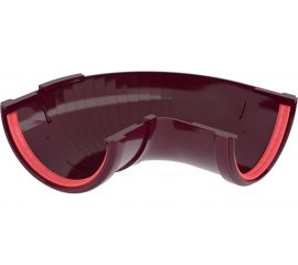 Угол желоба Grand Line составной, 90-150 градусов, ПВХ GL, бордо RAL 3005 269490 