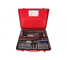 Набор торцевых головок с принадлежностями (1/4"&3/8"&1/2", двенадцатигранные, 4-32 мм, 5/32"-1&1/4", 135 предметов) KING TONY 9033CR 