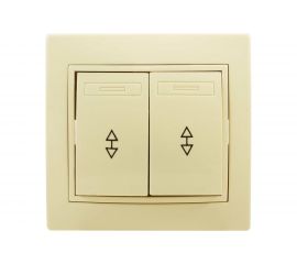 Проходной двухклавишный выключатель Jilion бежевый 9533141 