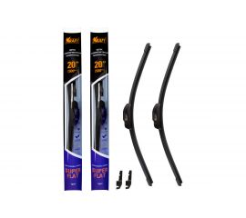 Комплект бeскаркасных щеток стеклоочистителя KRAFT TEFLON 500/500 мм, 2 адаптера KT 830877 