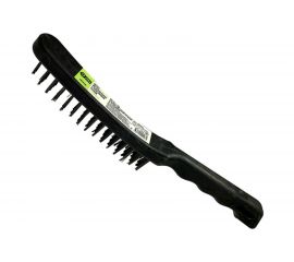 Металлическая щетка с пластиковой ручкой ON 3-х рядная 20-01-103 