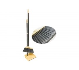 Комплект GoGo ПВХ, совок с метлой, бежевый, ручка металлическая 85 см 60056 BEIGE 