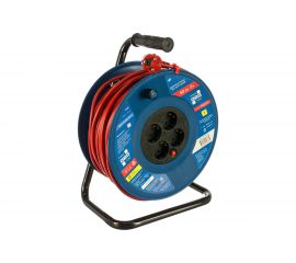 Удлинитель на пластиковой катушке Power Cube 4 розетки, с заземлением, IP20, 16А, 50м, ПВС 3*1,5мм2 PC20503 