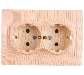 Розетка TDM двойная 2П+З 16А 250В "ЭКО" сосна "Таймыр" SQ1814-0214 