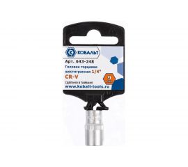 Торцевая головка КОБАЛЬТ 1/4, 9мм, Cr-V 643-248 