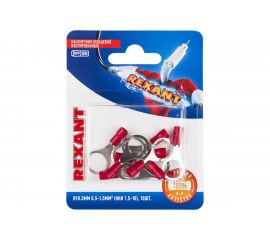 Кольцевой изолированный наконечник REXANT d 10,5 мм 0.5-1.5 мм2 НКи 1.5-10 красный 10 шт 06-0417-A 