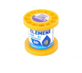 Припой ПОС 61 (1,0 мм; 50 гр. с канифолью) ELEMENT 17462 
