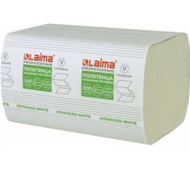 Бумажные полотенца ЛАЙМА H3 ADVANCED WHITE 200 шт, 2 слоя, белые, 230х205 мм, 15 пачек, V-сложение 111341 