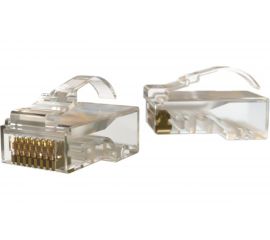 Разъем Hyperline PLEZ-8P8C-UA-C6-100 легкой оконцовки RJ-45 (8P8C) под витую пару, язычок Ar 445731 