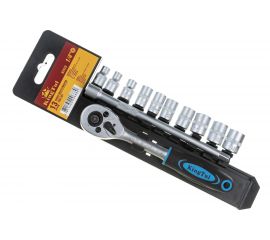 Набор головок с трещоткой и удлинителем в пластиковом держателе KINGTUL 13пр. 1/4" 10050 KT413 