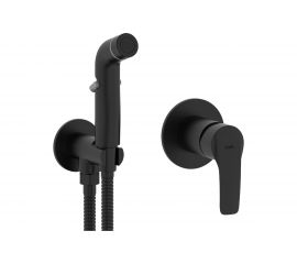 Встраиваемый смеситель с гигиеническим душем IDDIS Ray черный матовый RAYBLR2i08 