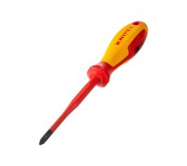 Крестовая отвертка KNIPEX PH2 тонкая, VDE, длина лез 100 мм, L-212 мм KN-982402SL 