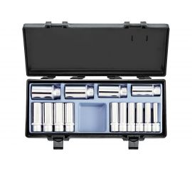 Набор длинных головок 12-ти гранных, 1/2"", 77 мм, 14 шт. FORCE 4143-9 