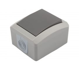 Проходной накладной выключатель KRANZ IP54 серый KR-78-0610 