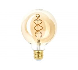 Светодиодная лампа ЭРА F-LED G95-7W-824-E27 spiral gold филамент, шар, спираль, золото, 7Вт, теплый, E27 20/560 Б0047663 