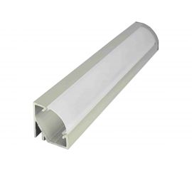Угловой алюминиевый профиль Apeyron для диодной ленты, накладной, серебро,1м, ширина ленты до 10мм, комплект 08-31 