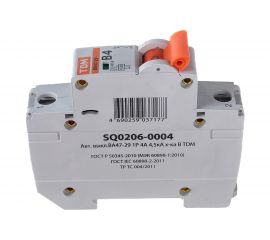 Автоматический выключатель ВА47-29 (1Р; 4 А; 4.5 кА; В) TDM SQ0206-0004 