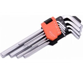 Набор имбусовых ключей HARDEN шестигранные HEX, 18 см, CRV, 9 шт. 540605 