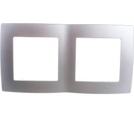 Рамка ЭРА 12-5002-03 на 2 поста, алюминий Б0014753 