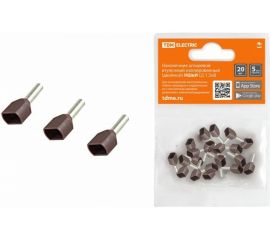 Штыревой втулочный наконечник TDM изолированный, двойной НШвИ 2 1,5x8 20шт SQ0568-0046 