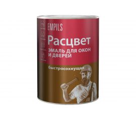 Алкидная эмаль Расцвет для окон и дверей, глянцевая, для наружных и внутренних работ, 0.9 кг 10556 
