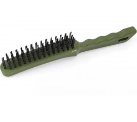 Щётка с пластиковой рукояткой, стальная щетина, 4-х рядная Дело техники 270704 