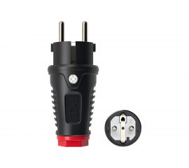 Кабельная вилка PCE 16А, 250V, 2P+E, IP54, корпус черный, маркер красный 0521-sr 