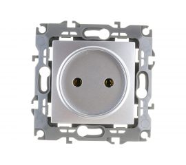 Розетка ЭРА 12-2105-03 2P, 16A-250В, IP20, алюминий Б0018256 