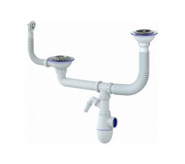 Сифон Unicorn B710VP 3 1/2х40 двойной, с носиком 544824 