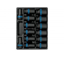 Набор ударных глубоких торцевых головок 3/4"", ложемент, 14 шт. KING TONY 9-6414MP 