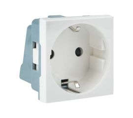 Розетка EKF 45х45, с заземлением. белая, прямая E2MR16-028-10 
