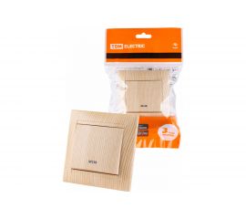 1-клавишный выключатель TDM с подсветкой 10А сосна Лама SQ1815-0304 