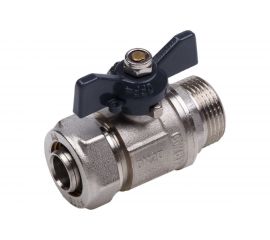 Шаровой кран для МП труб AQUALINK нар 3/4x20 B бабочка 1310 