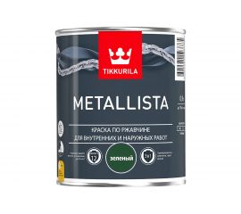 Краска TIKKURILA METALLISTA по ржавчине 3 в 1, глянцевая, зеленый 0,9л 700011705 203622 