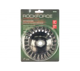 Кордщетка дисковая получаша (стальная витая проволока, 125 мм, в блистере) ROCKFORCE RF-BWD105 