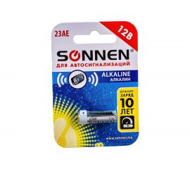 Батарейка SONNEN Alkaline, 23А алкалиновая, для сигнализаций, 1 шт., в блистере, 451977 