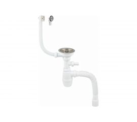 Сифон для мойки Wirquin с выпуском D90 мм с отводом для стир.машины, универсал 30987144 