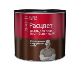 Эмаль для пола Расцвет быстросохнущая, красно-коричневая, 2.7 кг 66026 