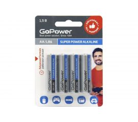 Батарейка GoPower LR6 AA BL4 Alkaline 1.5V 00-00015601 