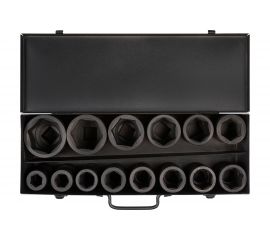 Набор головок ударных 14 шт, 22-60 мм, 90 мм, 1"", кейс Airline ATAS046 