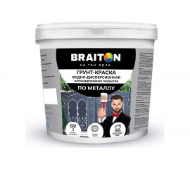 Грунт-краска BRAITON paint ВД антикоррозийное покрытие по металлу, белая, 1 кг арт.2484 