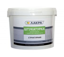 Декоративная структурная штукатурка с эффектом зернистости Лакра белая, 15 кг, 1.5 мм 90003023036 