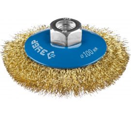 Щетка коническая (100 мм; М14; витая латунированная стальная проволока 0.3 мм) для УШМ 35267-100_z02 