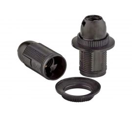 Патрон Пан Электрик E14 люстровый, с кольцом, черный 24525 4 