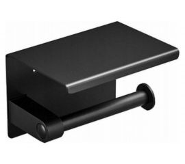 Держатель туалетной бумаги G-teq с полочкой для телефона, черный 140 мм 25.28 