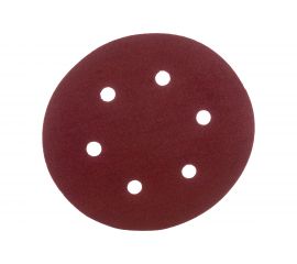 Круг абразивный на ворсовой подложке под липучку, перфорированный (5 шт; 150 мм; 6 отв.; P180) MATRIX 73843 